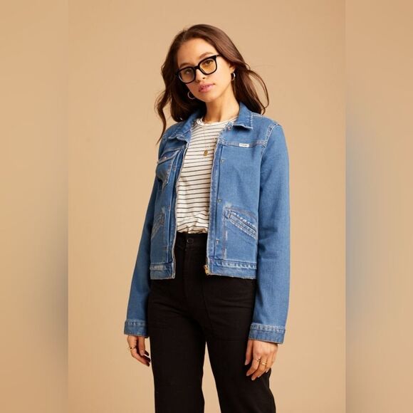 Wrangler Heritage Denim Zip Jacket Size s - Picture 2 of 12